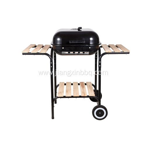 18" Square Charcoal Grill with Side Shelves